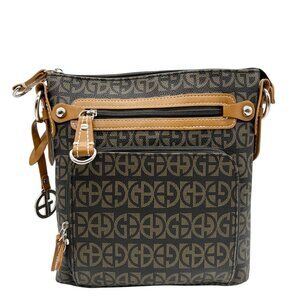 Giani Bernini Brown Block Signature Crossbody Bag